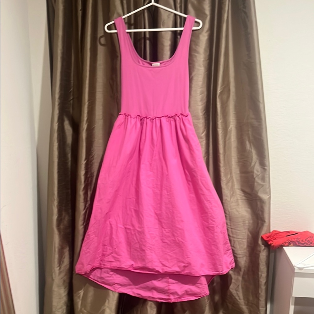 3/$15 A New Day Fuchsia pink Ribbed pocket high low chiffon dress small